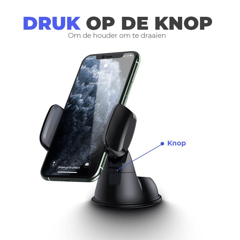 Gebruik van Wegman telefoonhouder tijdens navigatie in de auto