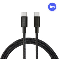 Wegman 60W USB-C Kabel - 1 Meter - USB C naar USB C - Zwart
