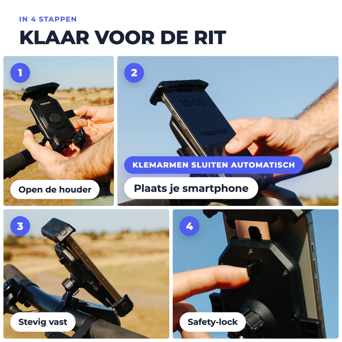 Bevestiging instructies wegman fiets telefoonhouder stuur