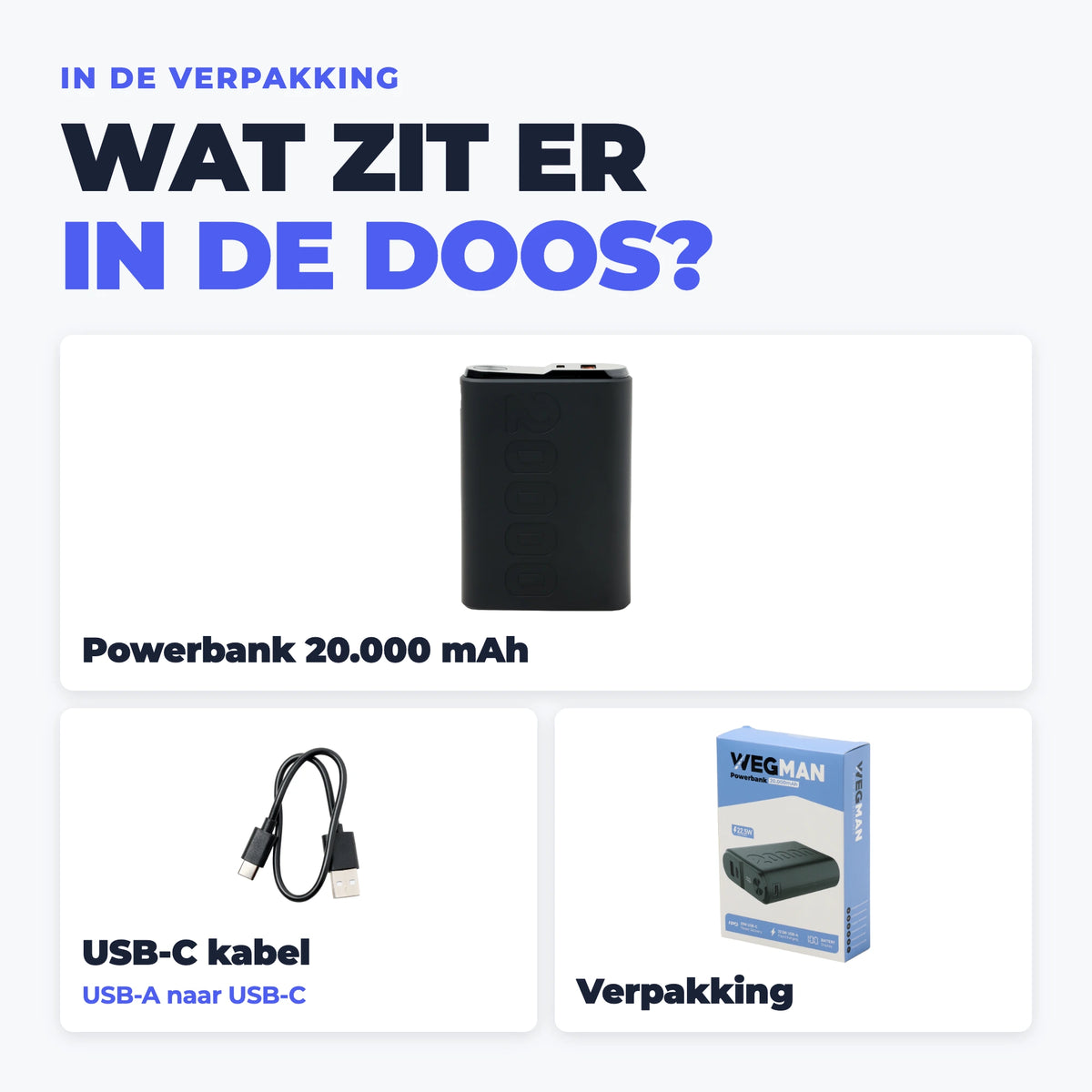 Wat zit er in de verpakking van de WG-PB01