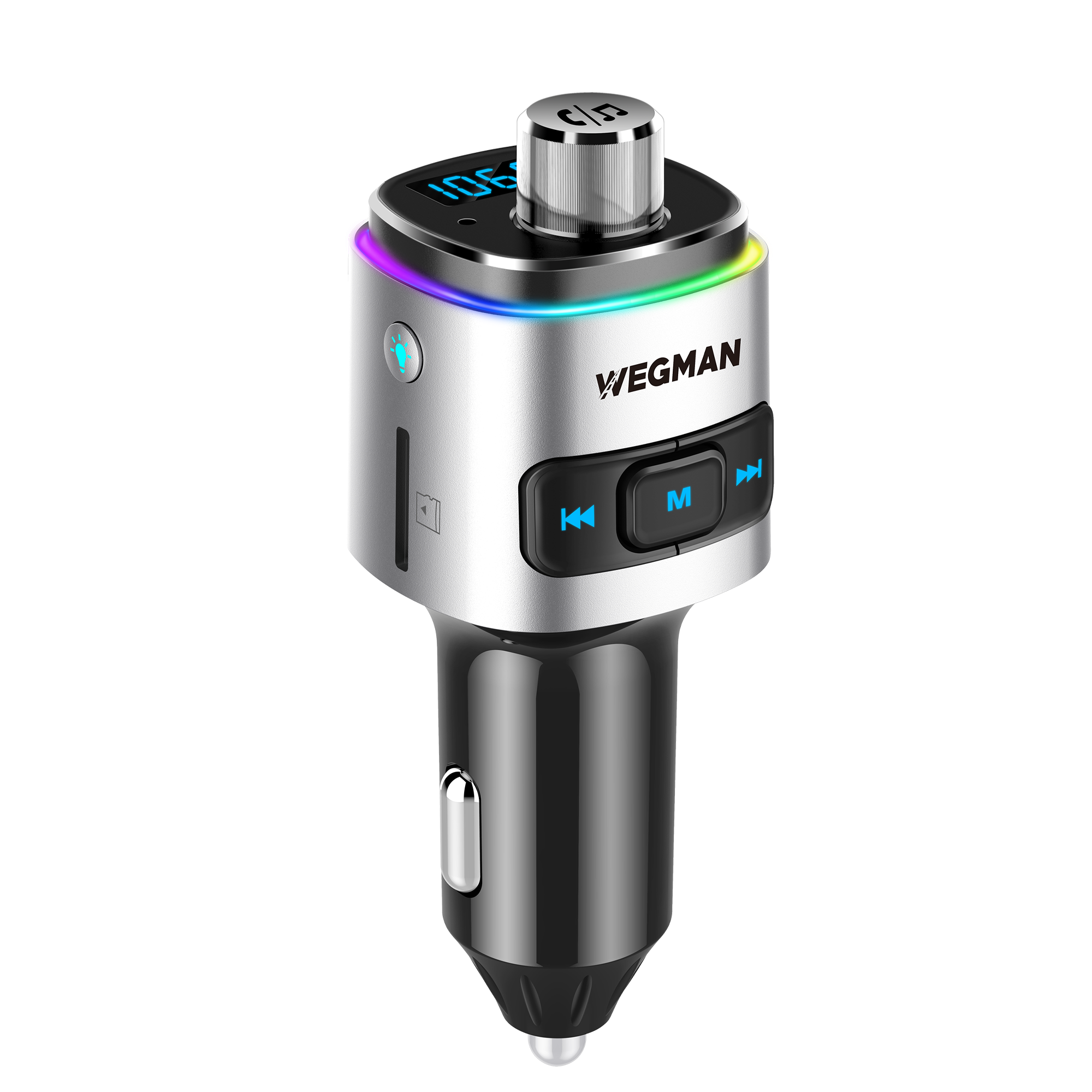 Wegman Bluetooth FM Transmitter - Bluetooth carkit - Zilver